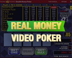 Play video poker online for real money