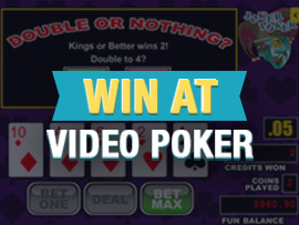 win at video poker game screen