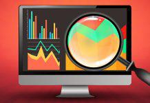 PC screen with graphs and charts