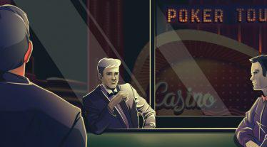 Professional-Gamblers-playing-Poker-Tournament illustration