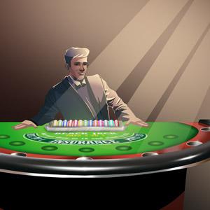 Illustration of a front view of a blackjack player