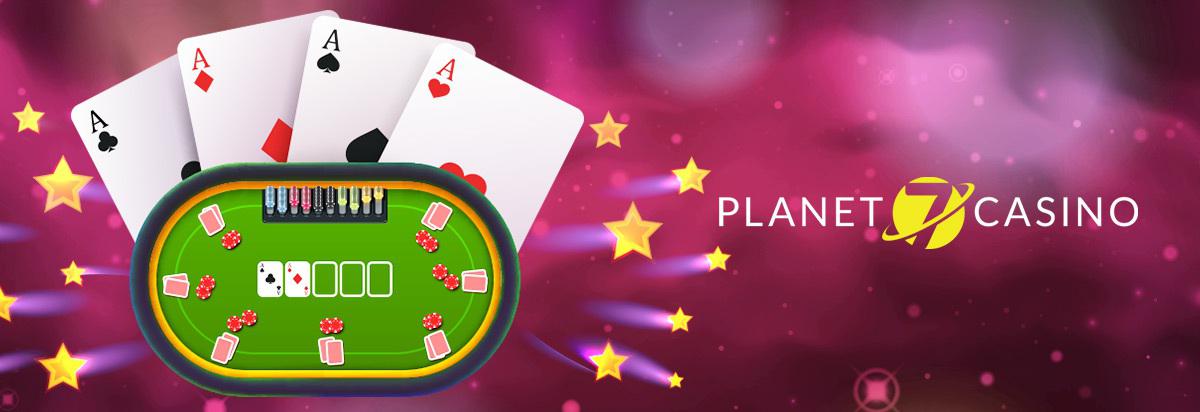 poker table with 4 aces on pink star background
