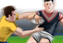 a clash of 2 rugby players