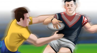 a clash of 2 rugby players