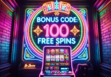 slots machine with 100 Free spins writing
