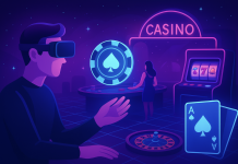 Ilustration of a person gambling in the metaverse