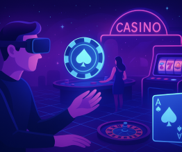 Ilustration of a person gambling in the metaverse